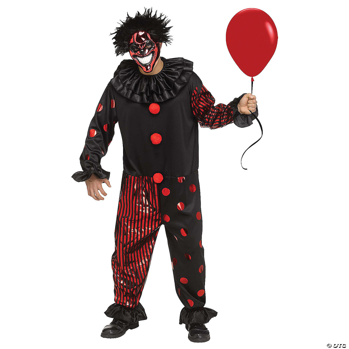 Adults Chrome Clown Costume – Scary Circus Halloween Cosplay Party Outfit