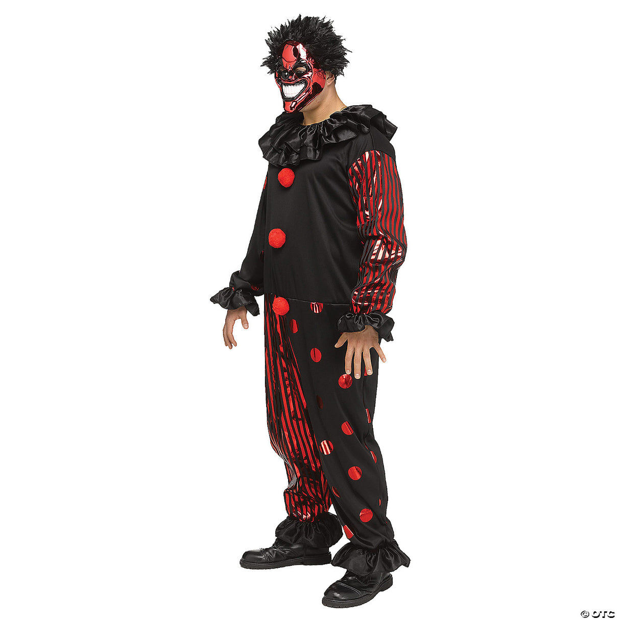 Adults Chrome Clown Costume – Scary Circus Halloween Cosplay Party Outfit