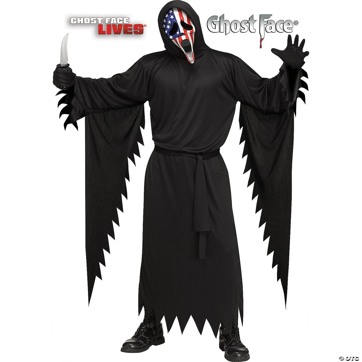 Adults Scream™ Patriotic Ghostface Costume Scary Horror Halloween Cosplay Outfit
