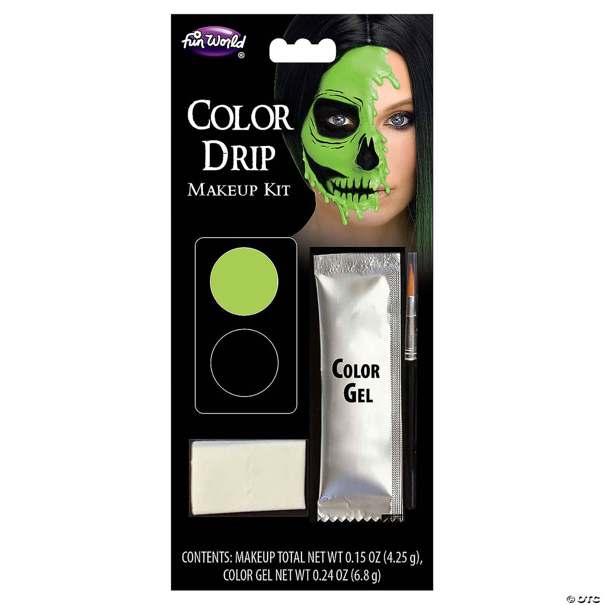 COLOR DRIP MELTING SKULL GREEN