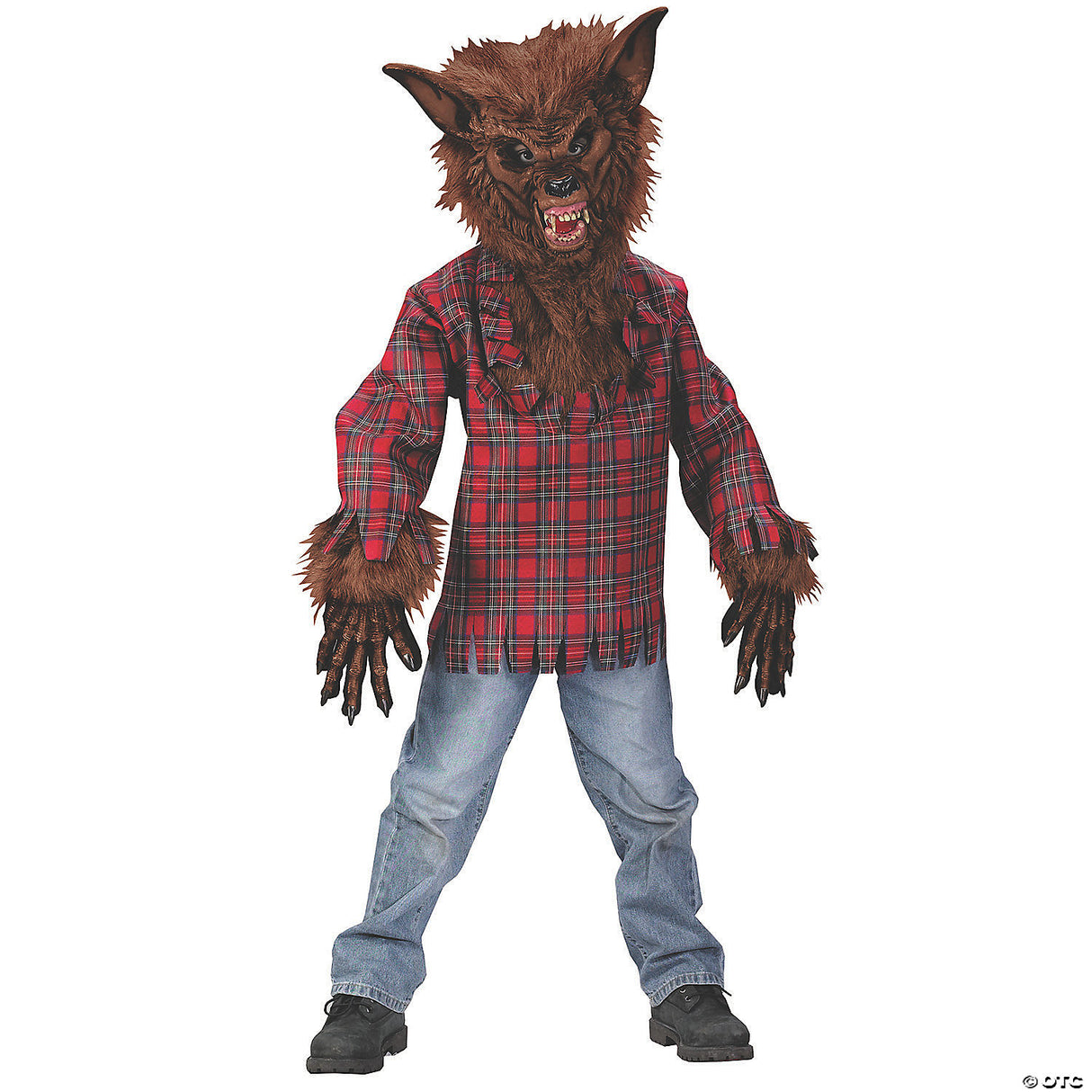 Boy's Brown Werewolf Costume - Large - Kids Halloween Costume Dress Up Party
