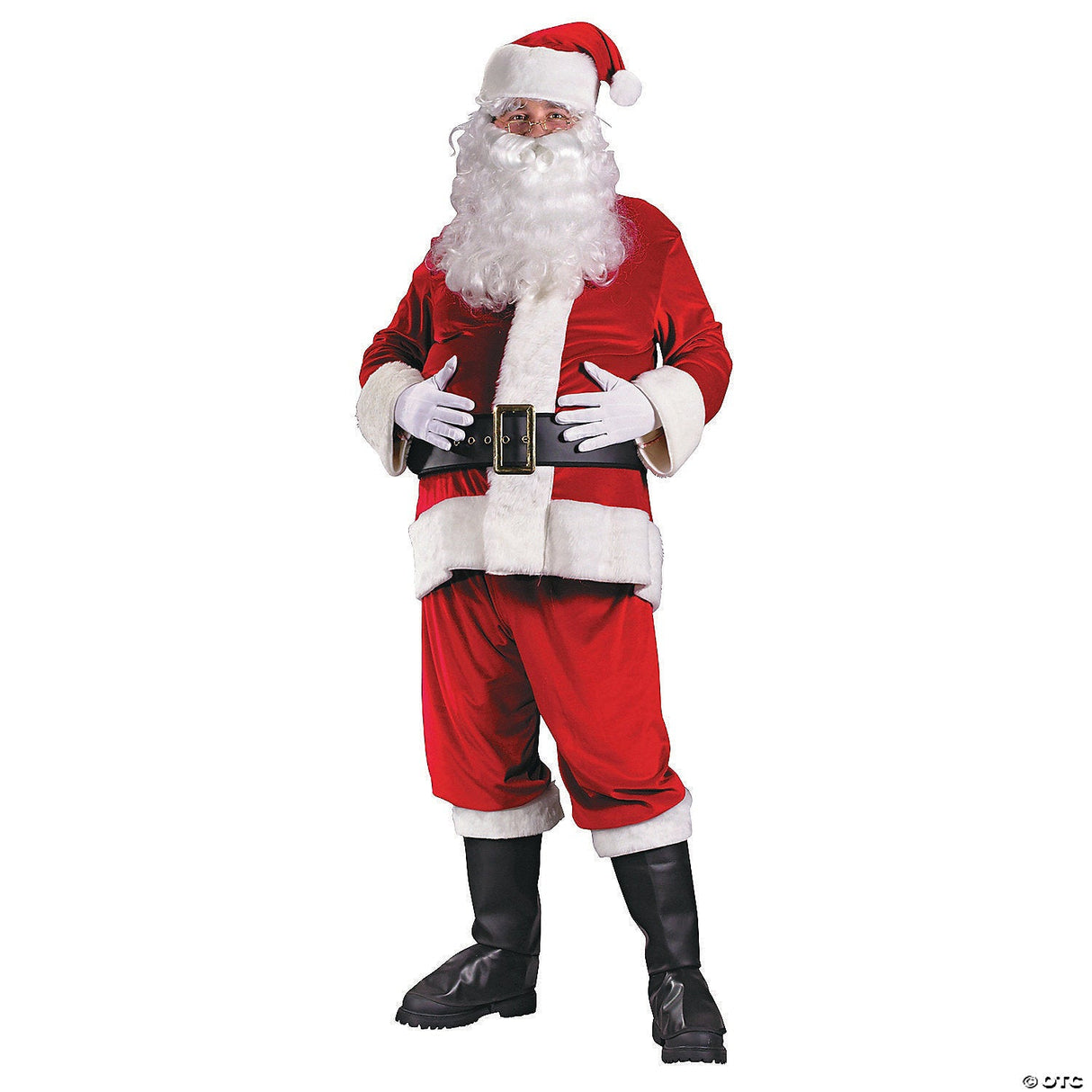 Men's Rich Velvet Santa Suit Costume - Large - Adult Halloween Costume Accessory