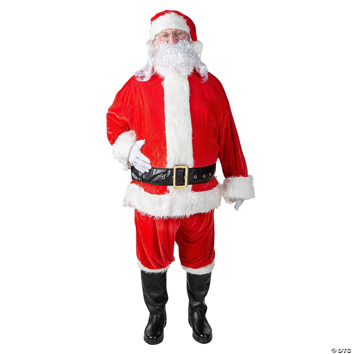 Men's Plus Size Complete Velour Santa Suit Costume - Adult Halloween Costume  -