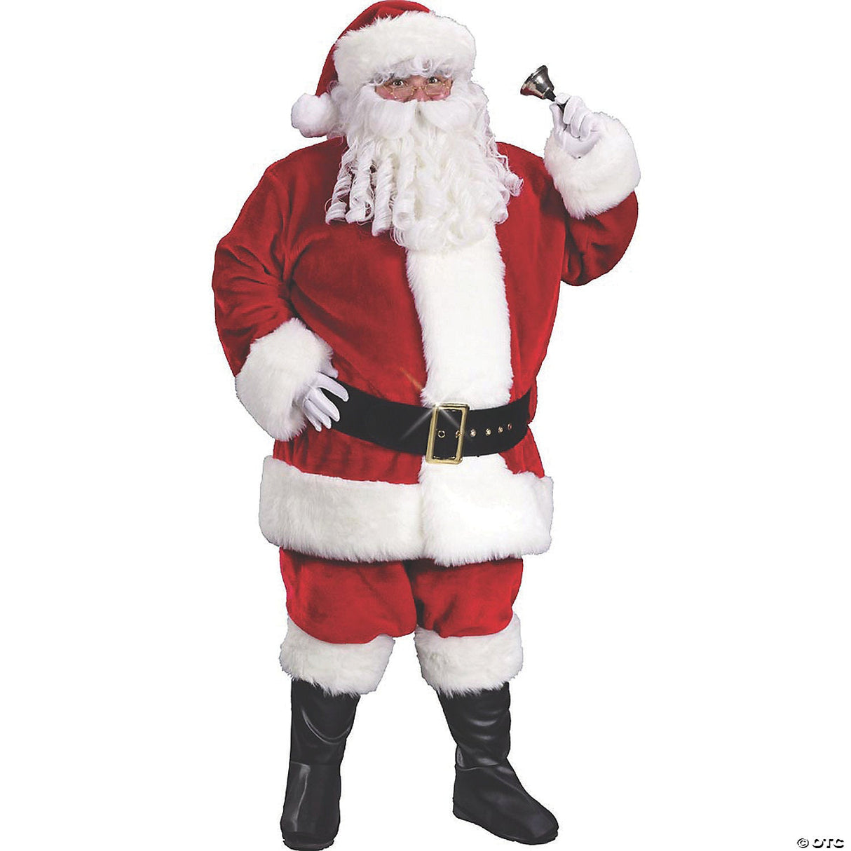Men's Plus Size Plush Crimson Santa Suit Costume - 2xl - Adult Halloween Costume