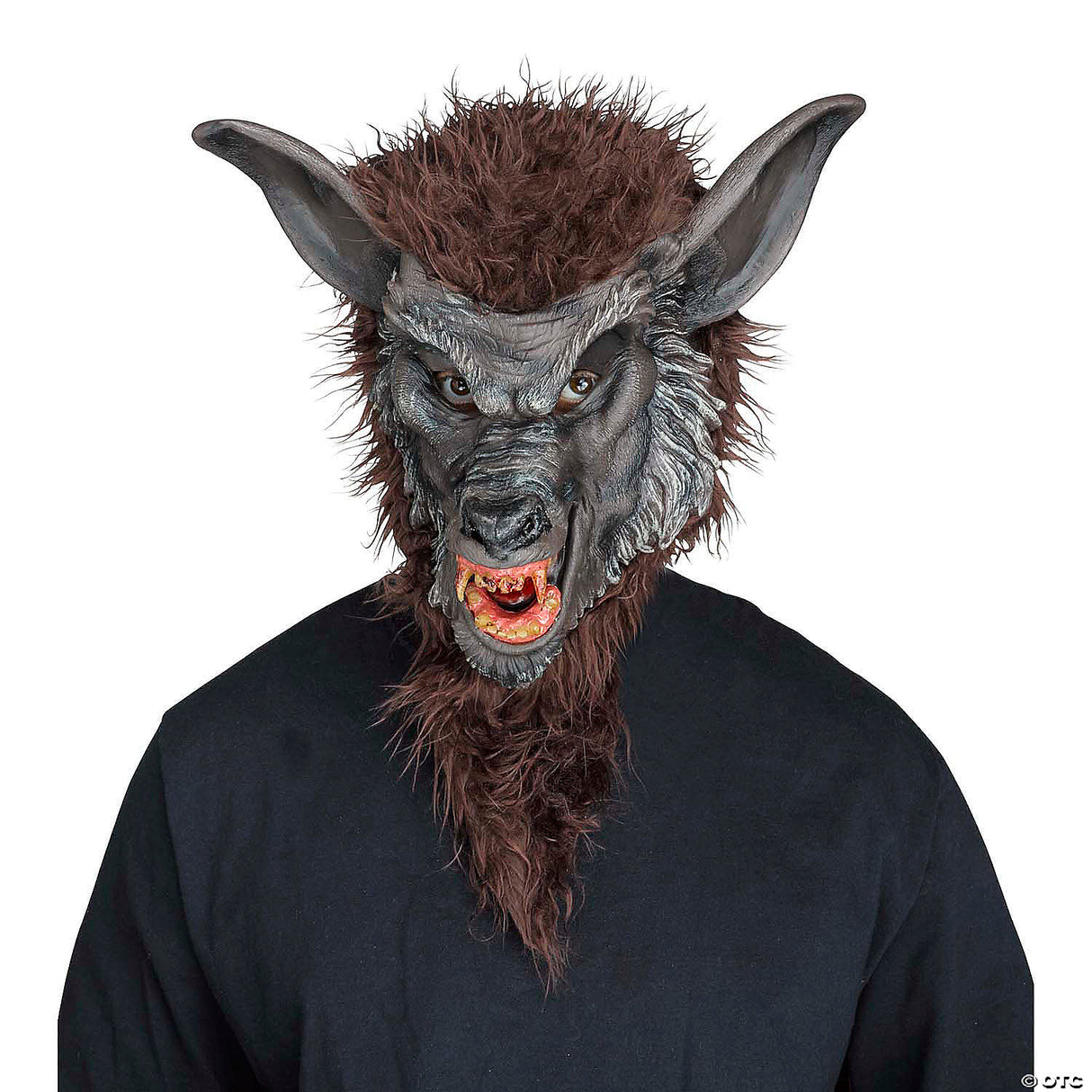Brown Werewolf Mask with Teeth Adult Halloween Scary Costume Prop Cosplay