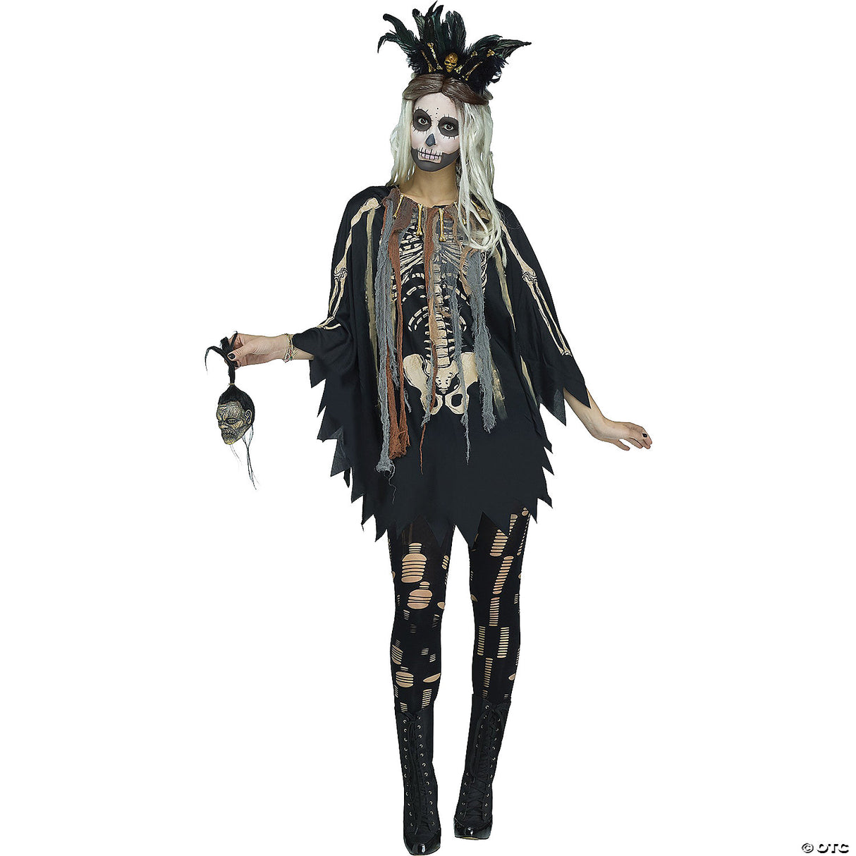 Women's Voodoo Poncho - Halloween Costume Accessory Party Dress Up