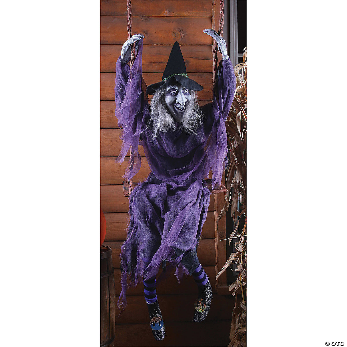 Witch Prop on Swing - Halloween Yard Decoration Outdoor Display