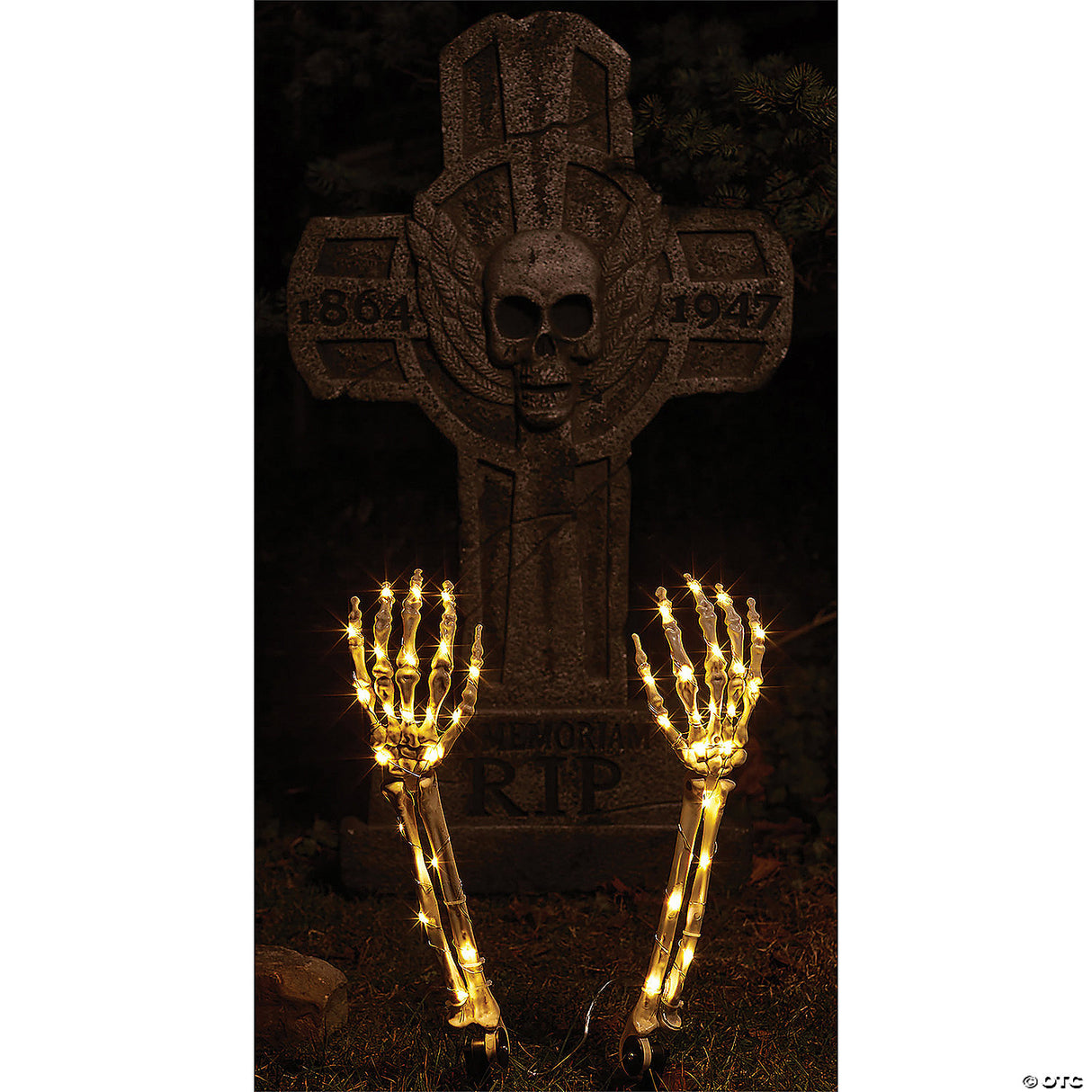 15" Skeleton Arms Light-Up Yard Stakes – Halloween Outdoor Decoration