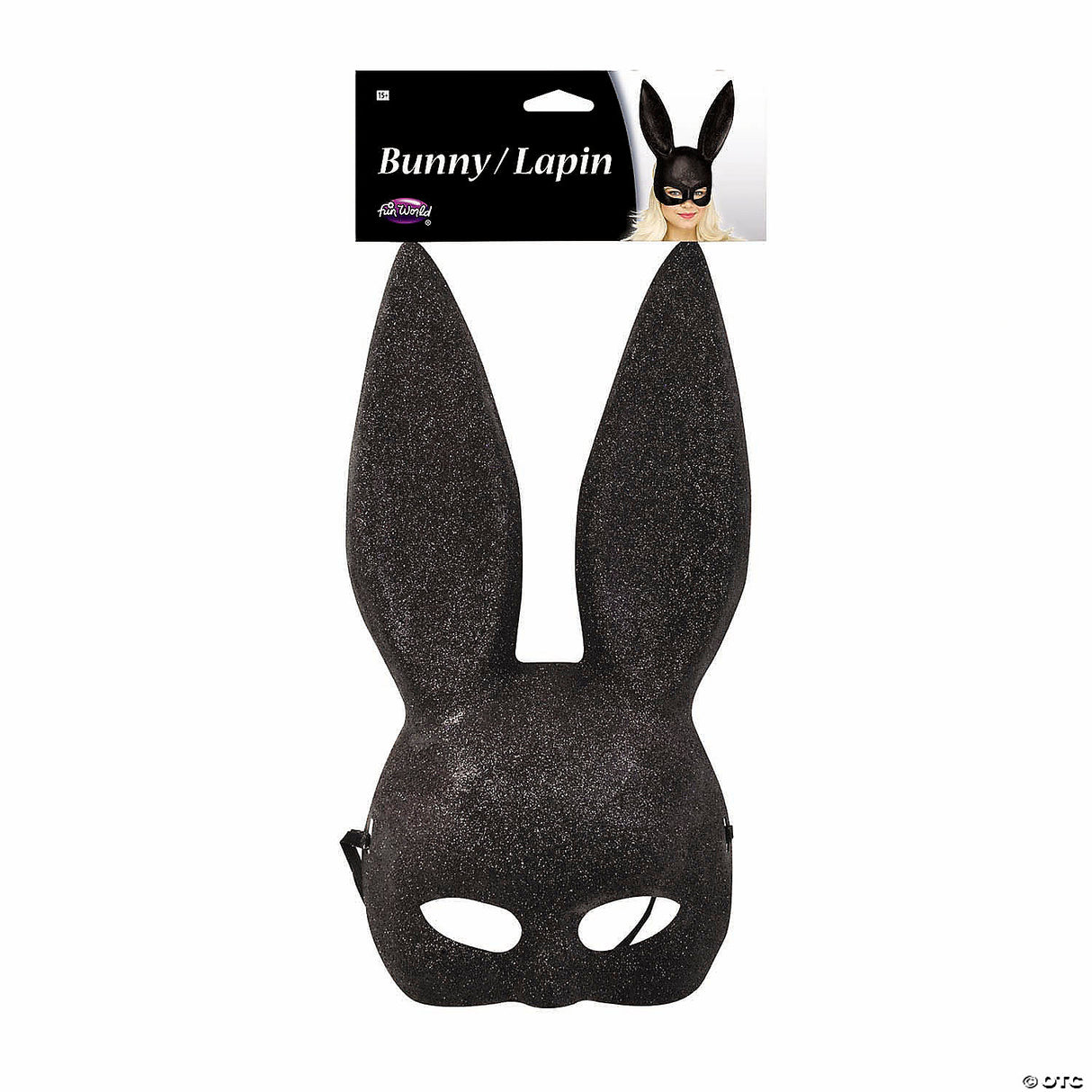 Black Matte Bunny Mask Adult Halloween Party Cosplay Costume Prop Rabbit
