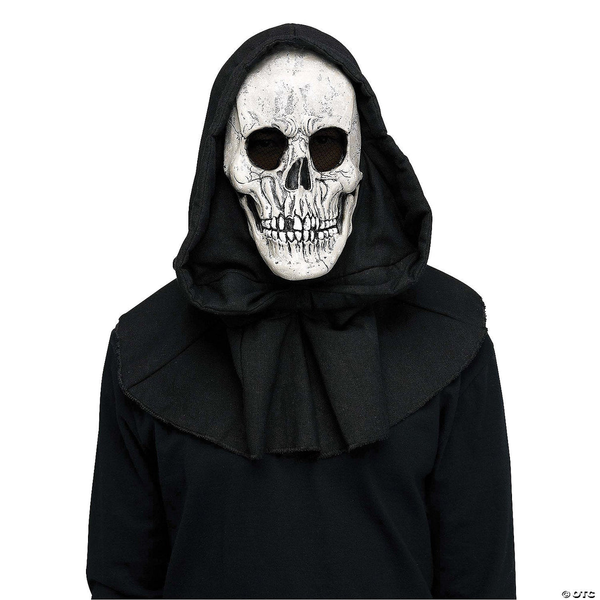 Adults Reaper Horror Mask With Black Shroud - Creepy Scary Halloween Costume Acc
