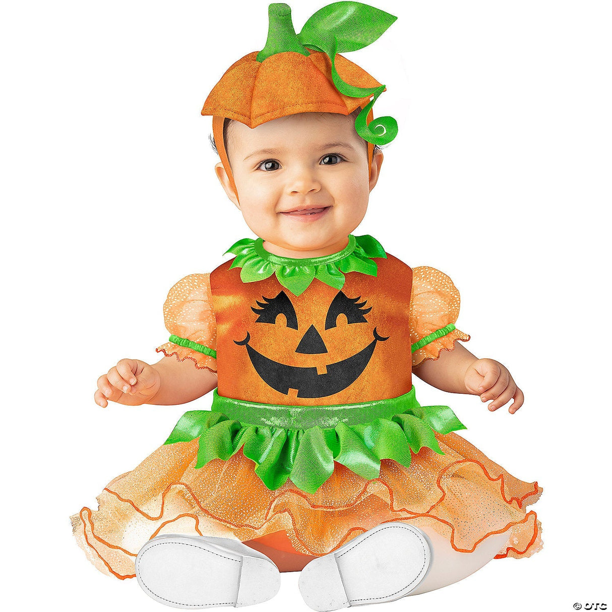 Baby Girl Orange & Green Polyester Pretty Pumpkin Tutu Halloween Costume - Large 18-24 Months