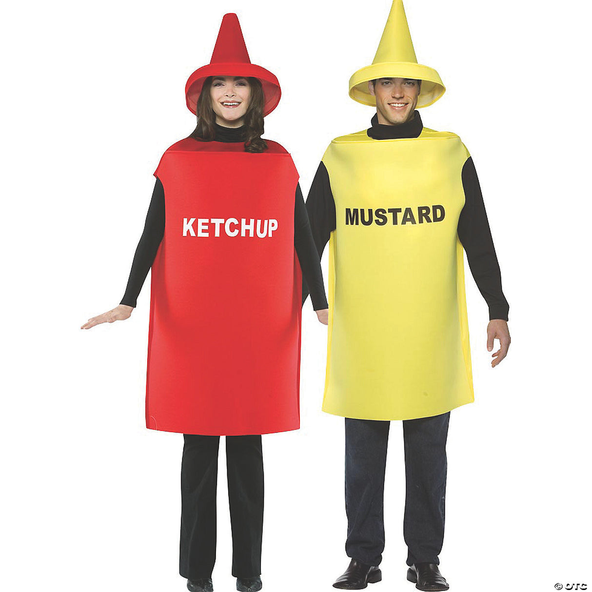 Adults Ketchup And Mustard Couple Costumes - Halloween Costume Accessory Party -