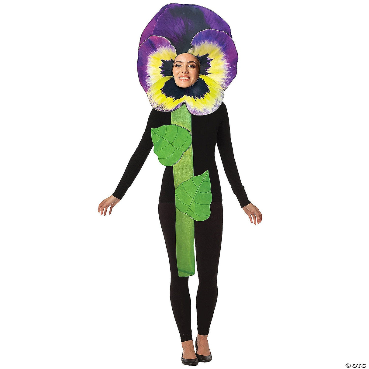 Adults Purple Pansy Flower Costume – Funny Garden Halloween Cosplay Party Outfit