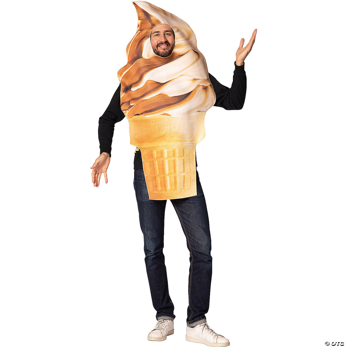 Adults Get Real Soft Serve Ice Cream Cone Costume – Funny Food Party Outfit