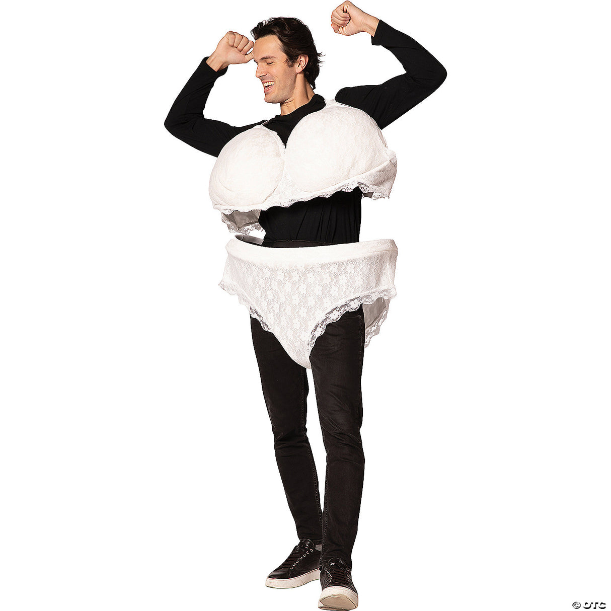 Adult Lace Underwear & Bra Costume – Funny Gag Halloween Cosplay Party Outfit
