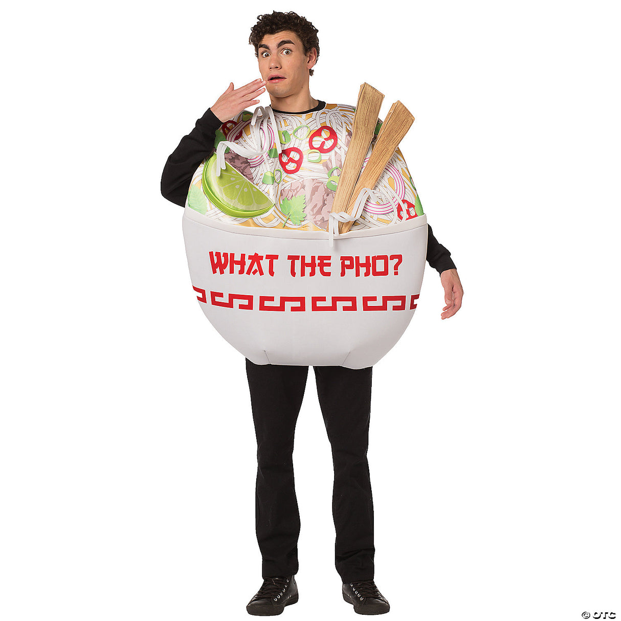 Adults Pho Noodle Bowl Costume – Funny Food Halloween Cosplay Party Outfit