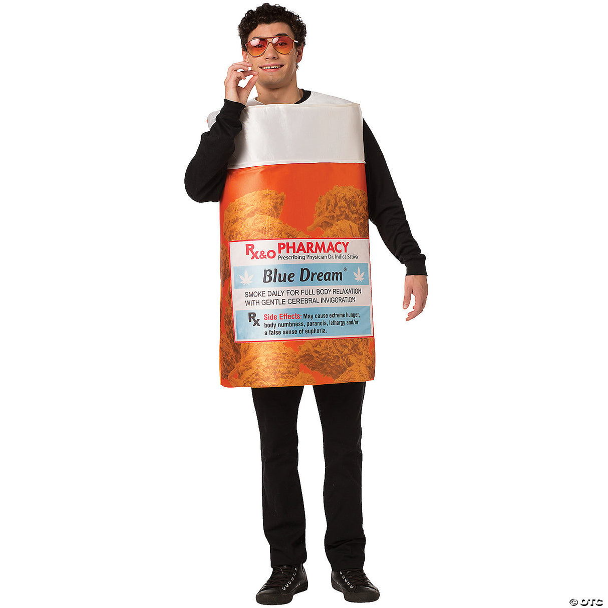 Adult Blue Dream RX Bottle Costume – Funny Prescription Gag Halloween Outfit