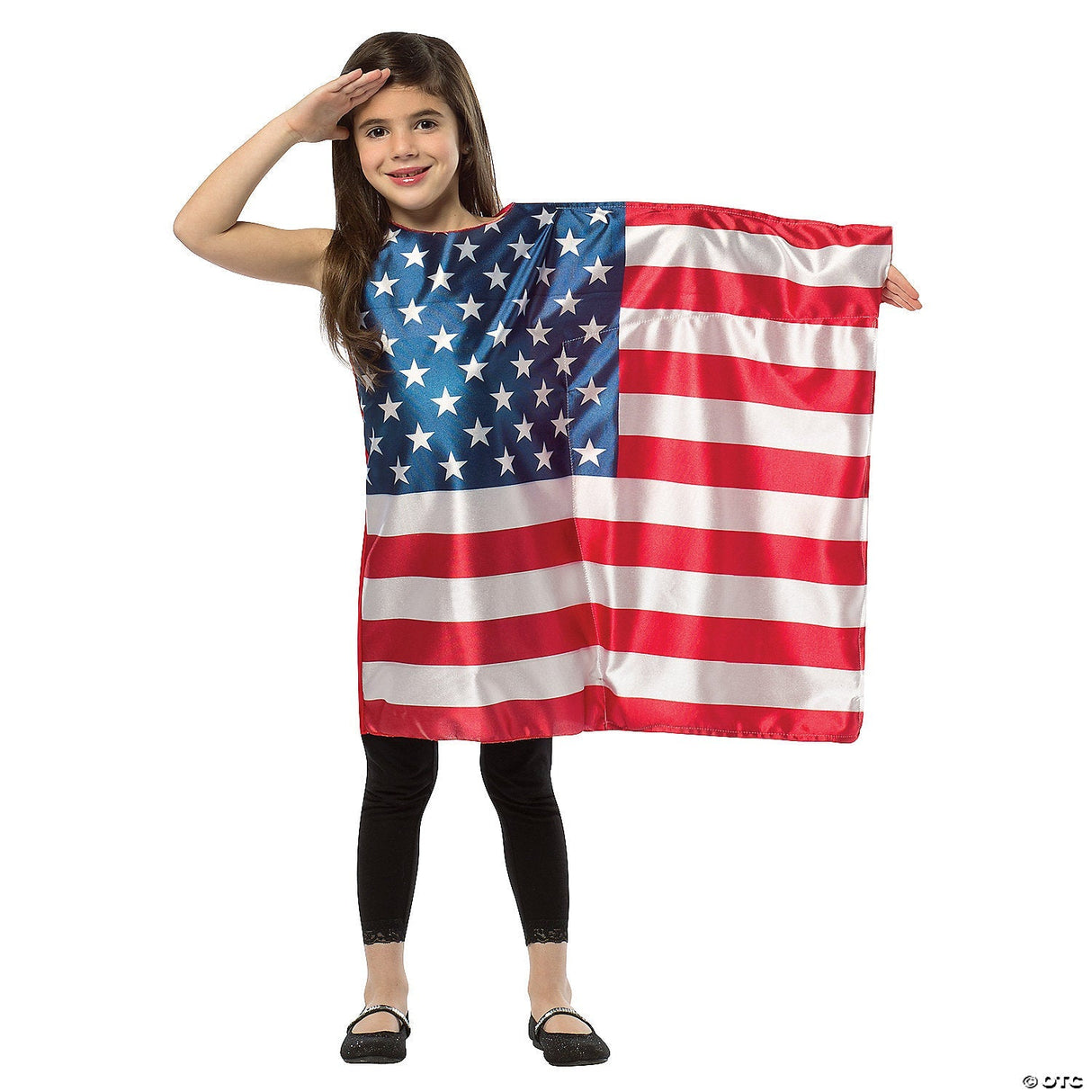 Girl's American Flag Dress Costume - Small - Halloween Costume Dress Up Party Ou