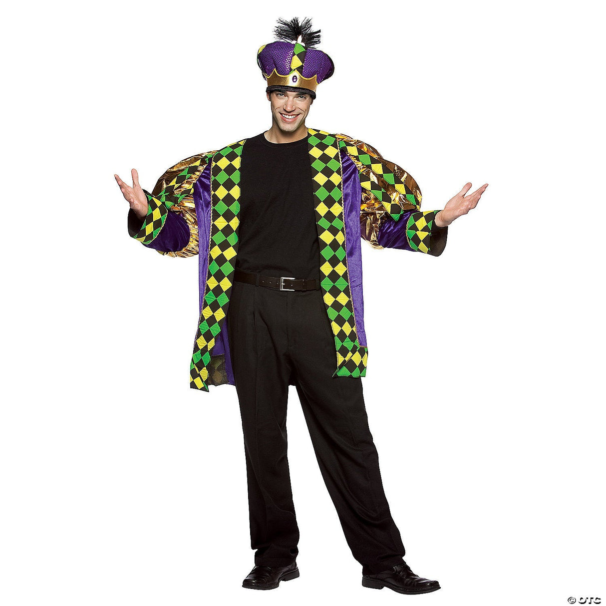 Men's Mardi Gras King Costume - Adult Halloween Costume Accessory Party Dress Up