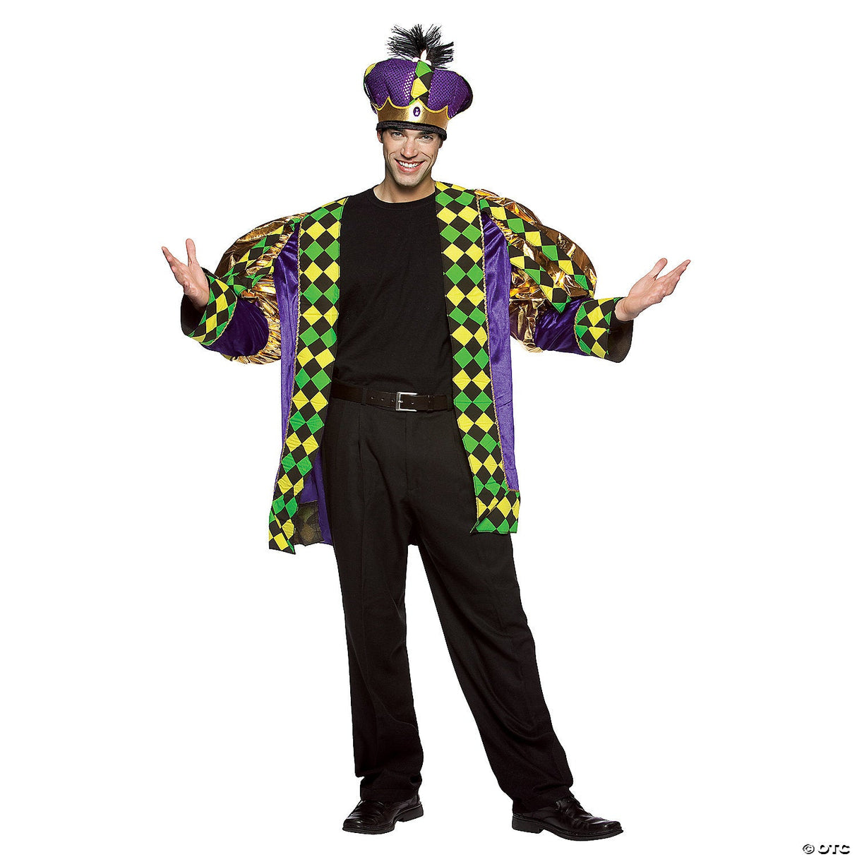 Men's Mardi Gras King Costume - Adult Halloween Costume Accessory Party Dress Up