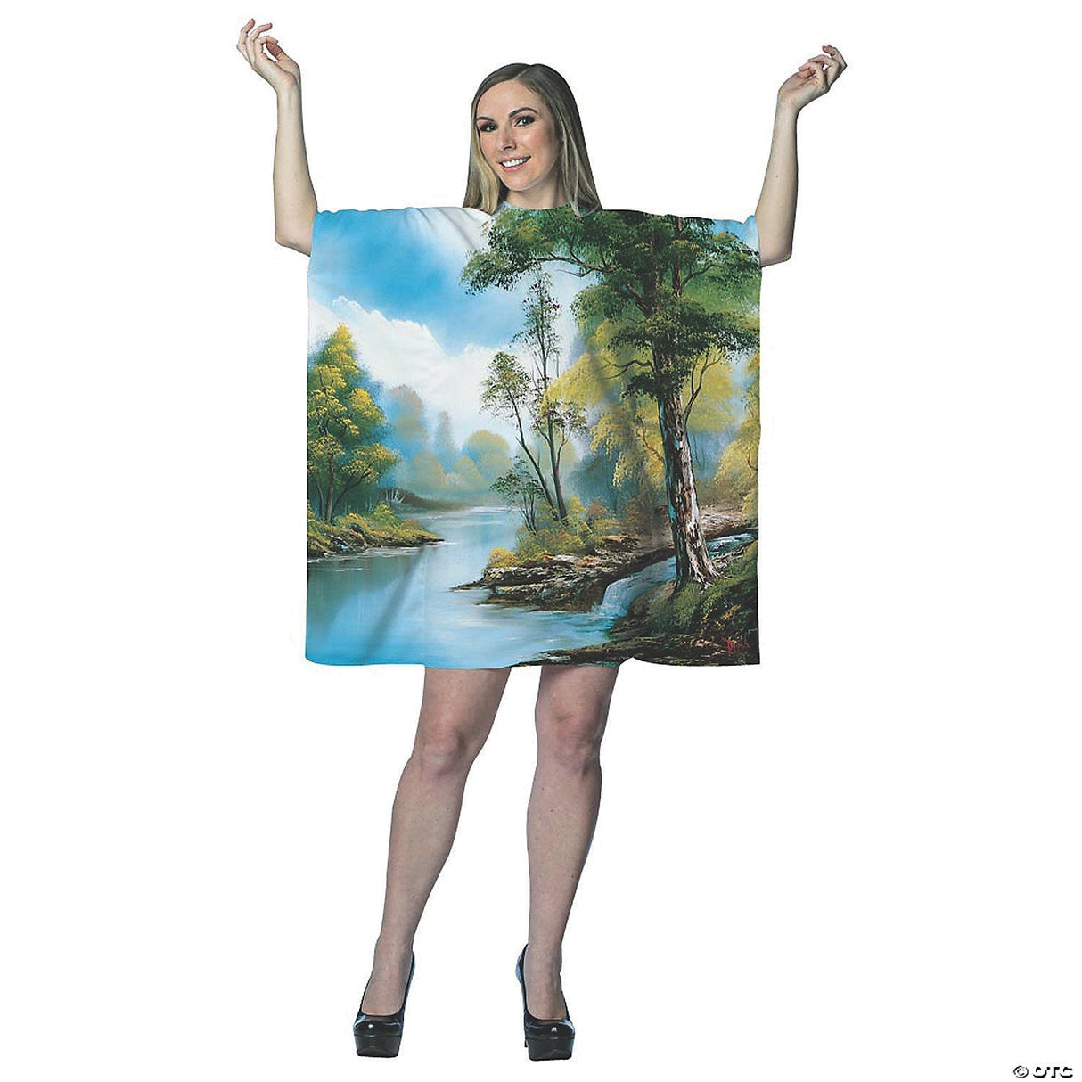 Women's Bob Ross Painting Dress - Standard - Adult Halloween Costume Accessory