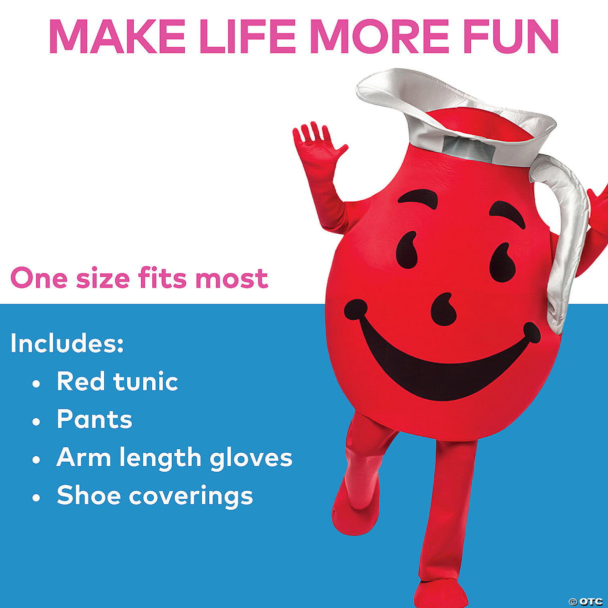 Adults Kool-Aid Man Costume – Iconic Drink Halloween Cosplay Party Outfit