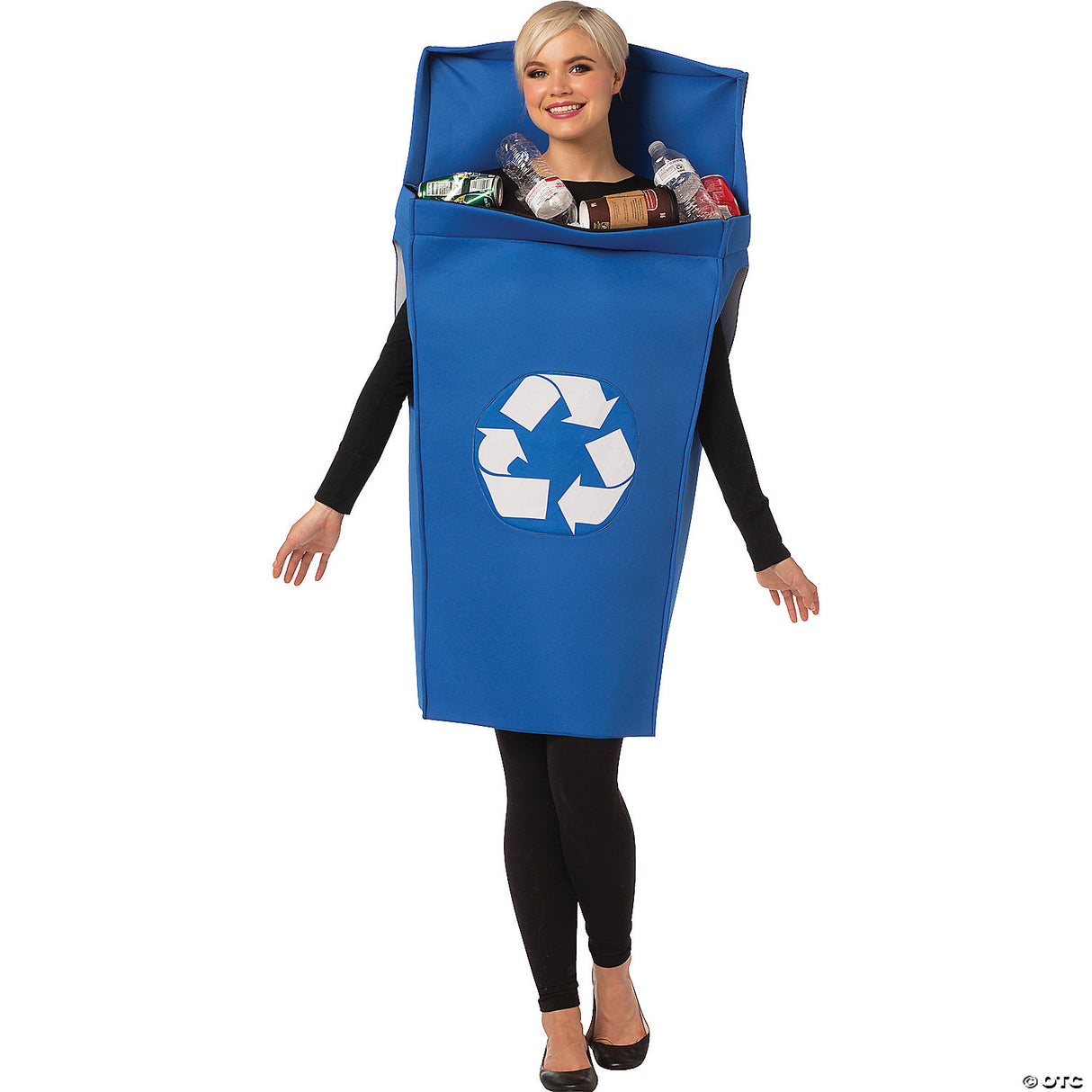 Adults Recycling Can Costume – Funny Trash Can Halloween Cosplay Party Outfit