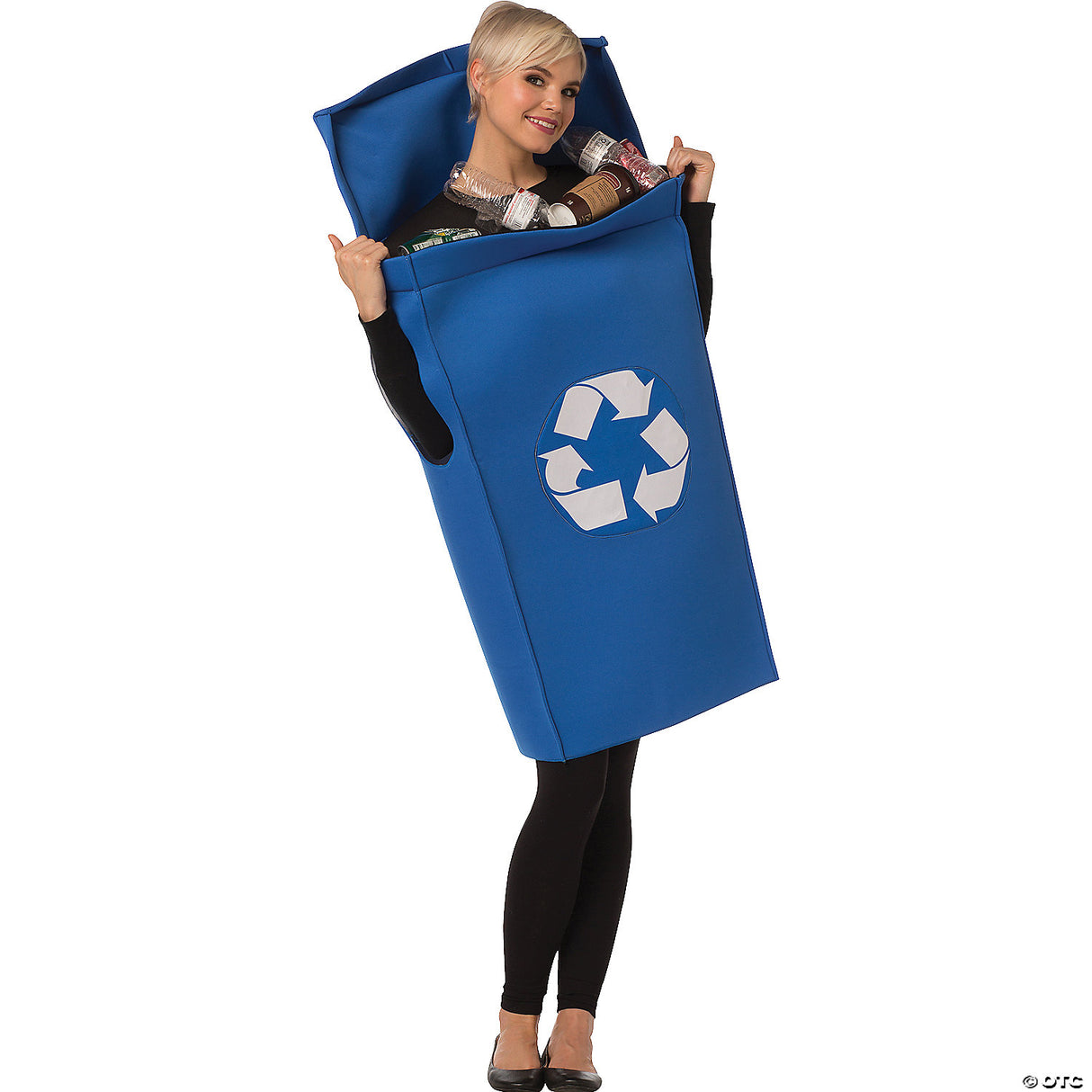 Adults Recycling Can Costume – Funny Trash Can Halloween Cosplay Party Outfit