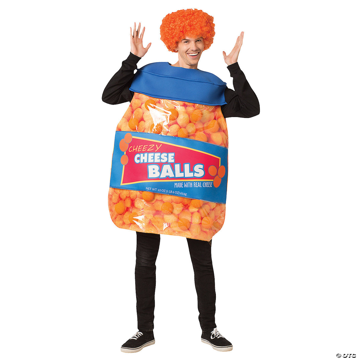 Adults Cheeseballs Costume – Funny Snack Food Halloween Cosplay Party Outfit