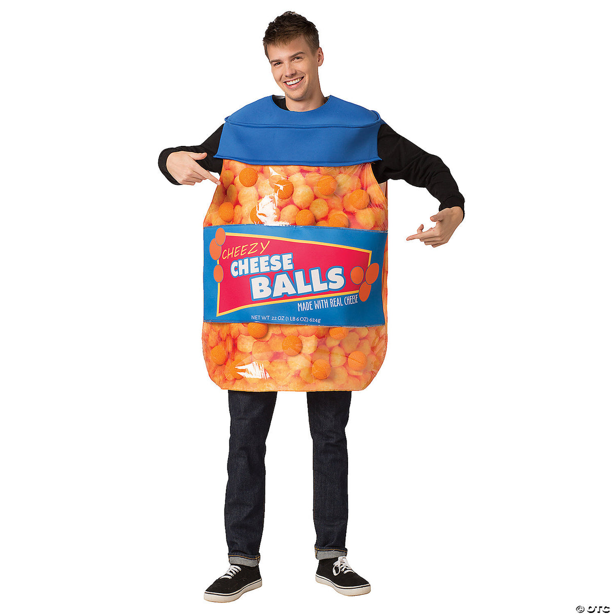 Adults Cheeseballs Costume – Funny Snack Food Halloween Cosplay Party Outfit