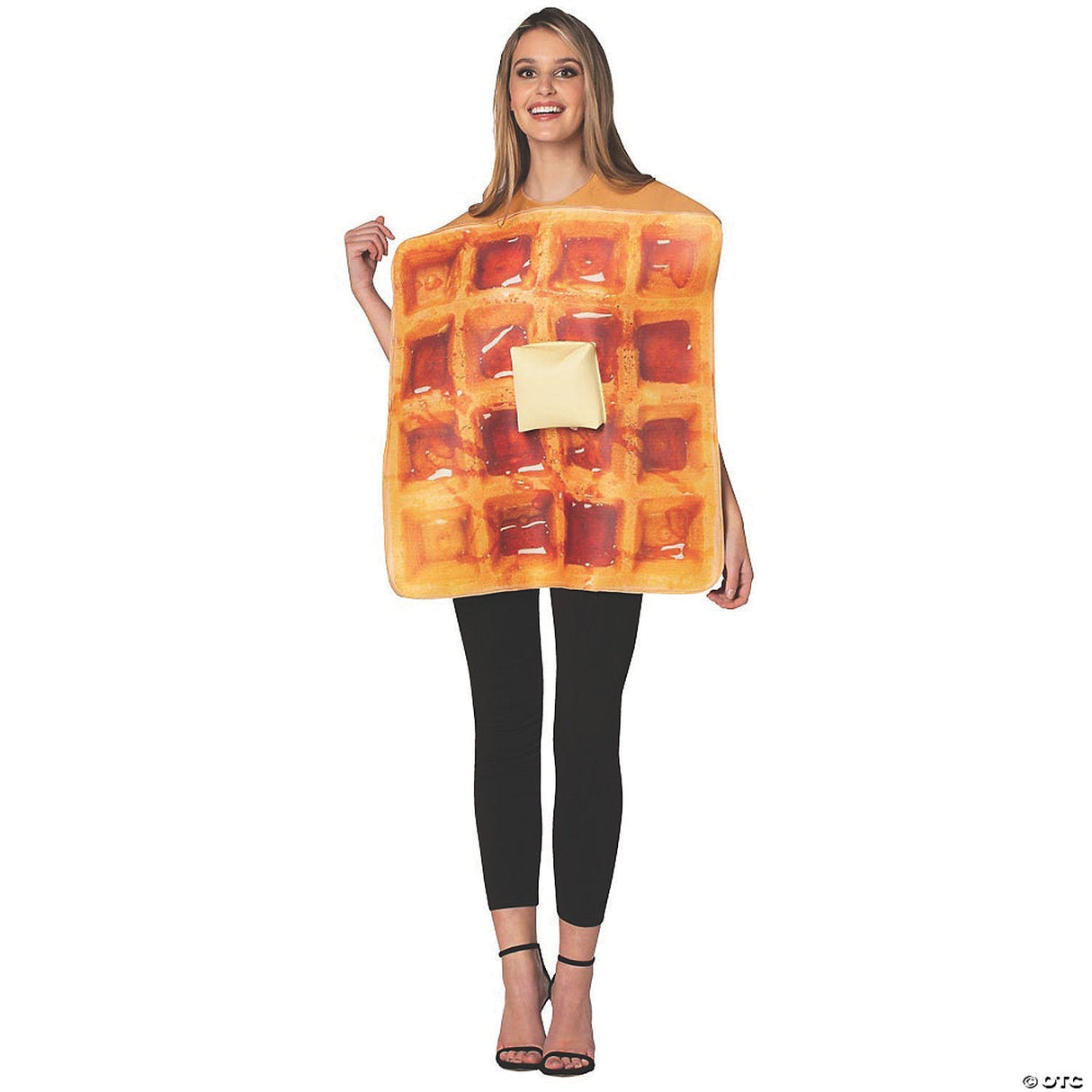 Adults Get Real Waffle Costume – Funny Breakfast Food Halloween Party Outfit