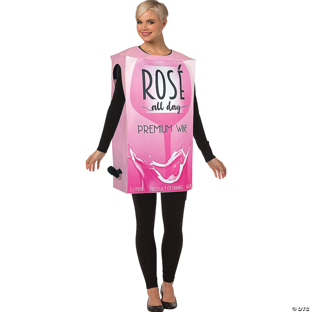 Adults Rosé Wine Box Costume – Funny Drink Halloween Cosplay Party Outfit