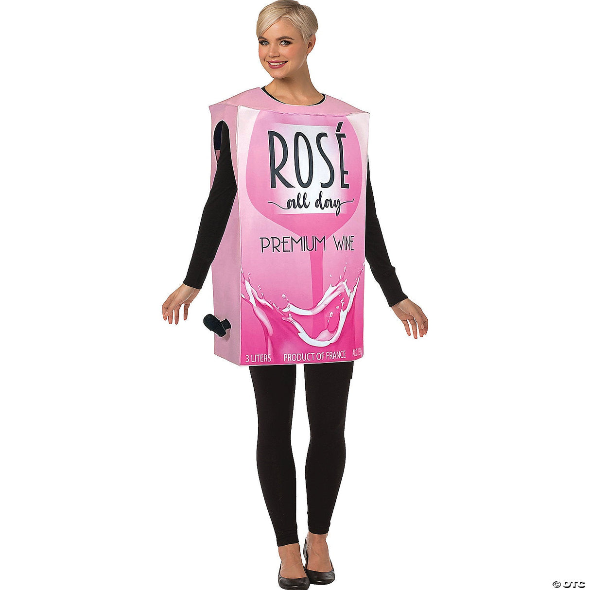 Adults Rosé Wine Box Costume – Funny Drink Halloween Cosplay Party Outfit