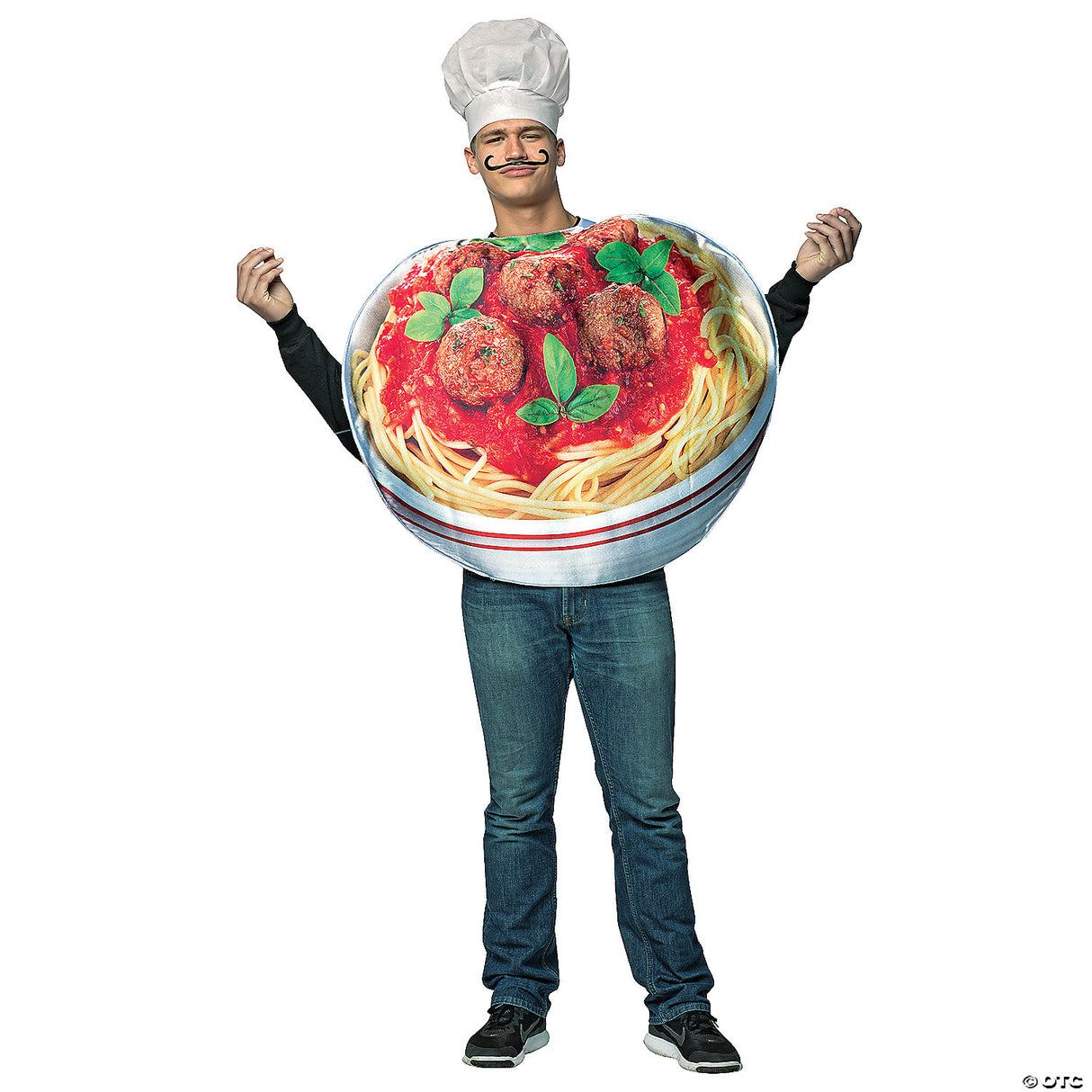 Adults Spaghetti & Meatballs Costume – Funny Italian Food Cosplay Outfit