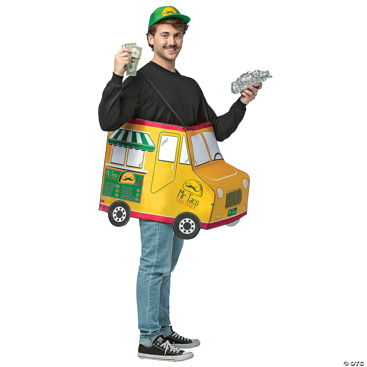 Adult Mr. Taco Food Truck Costume – Funny Mexican Theme Halloween Party Outfit