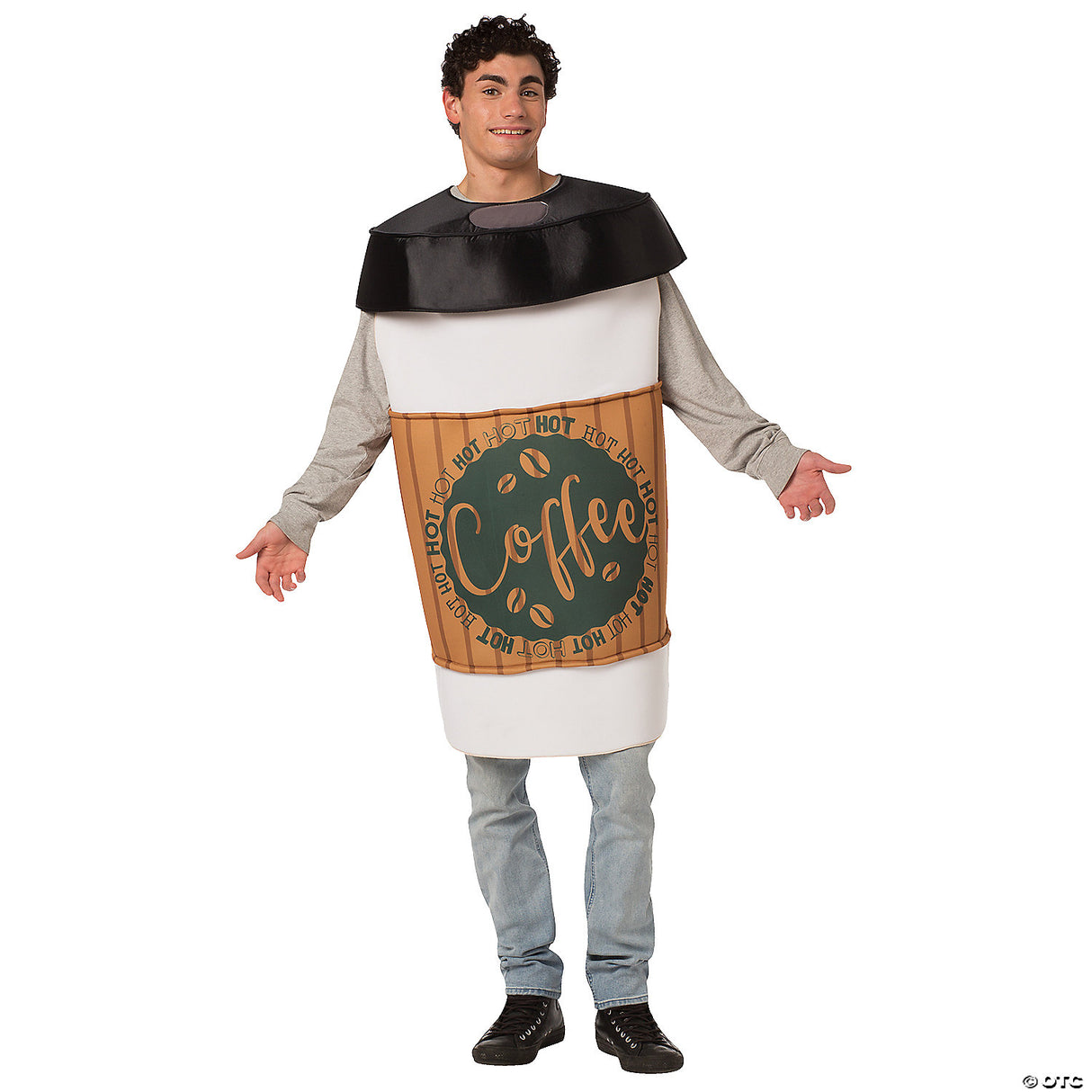 Adults Coffee 2 Go Costume – Funny Drink Cup Halloween Cosplay Party Outfit