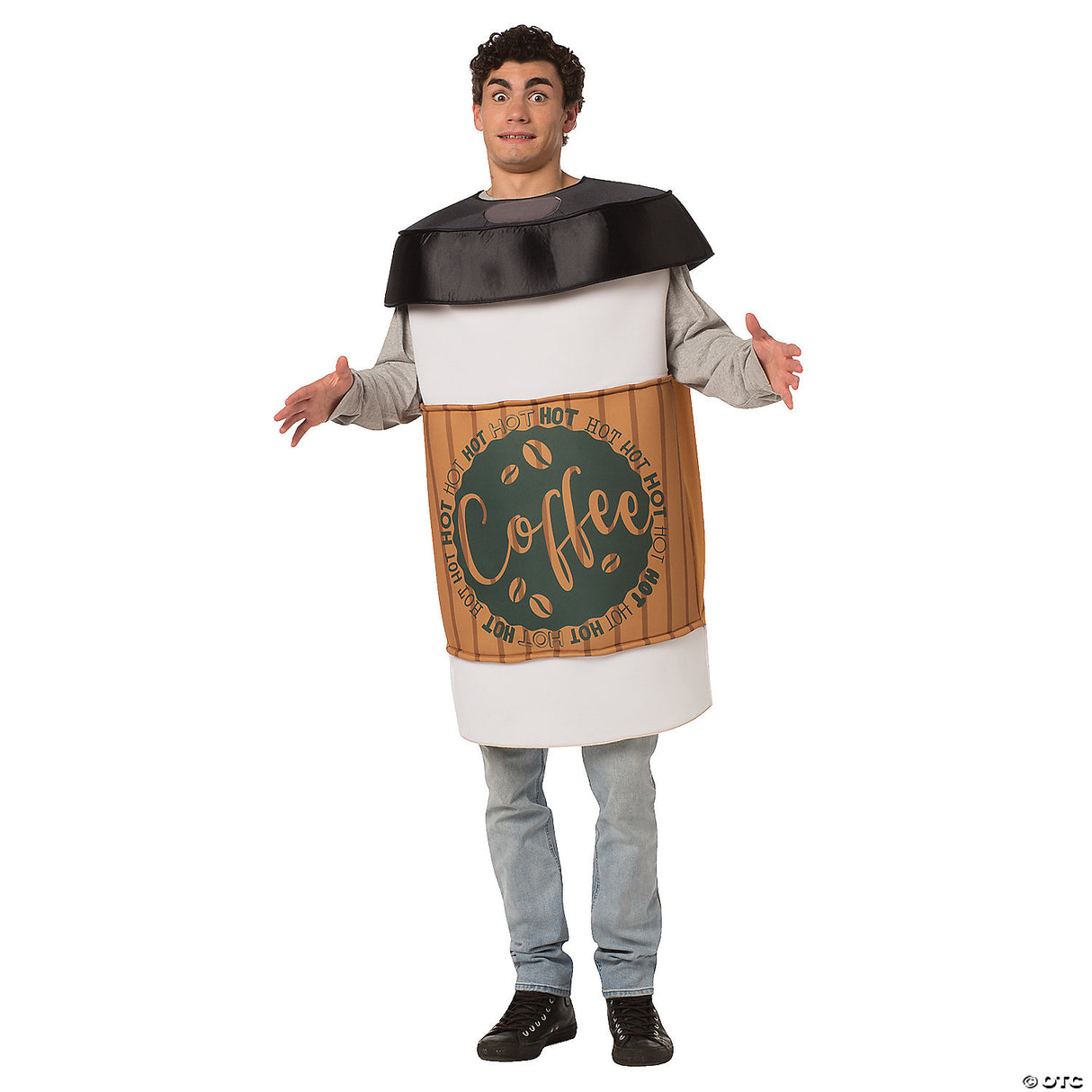Adults Coffee 2 Go Costume – Funny Drink Cup Halloween Cosplay Party Outfit