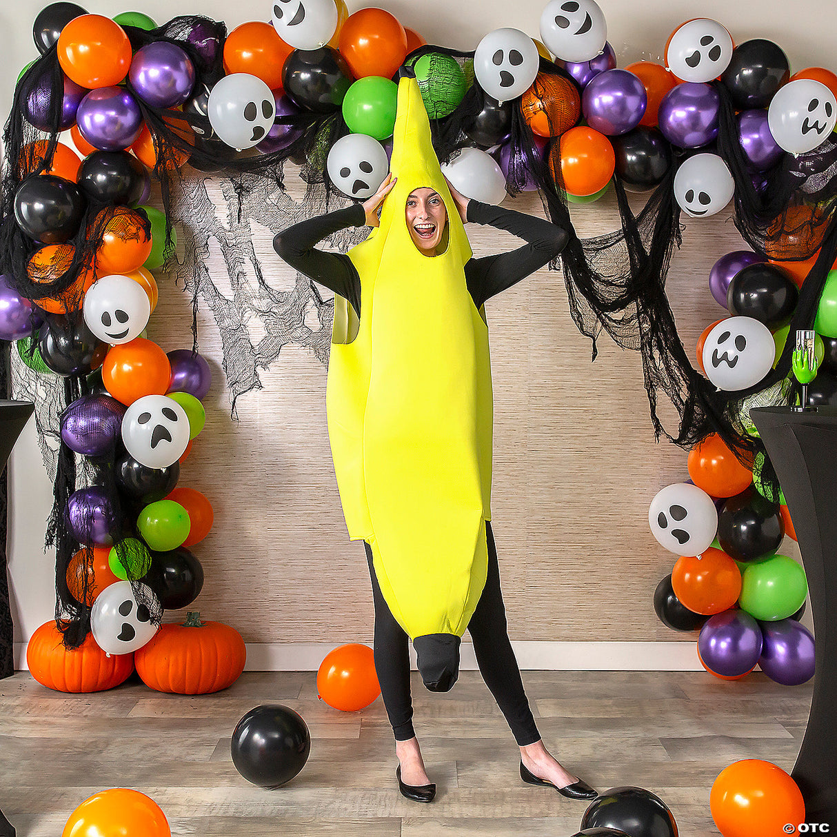 Adults Banana Costume – Funny Fruit Halloween Party Cosplay Outfit