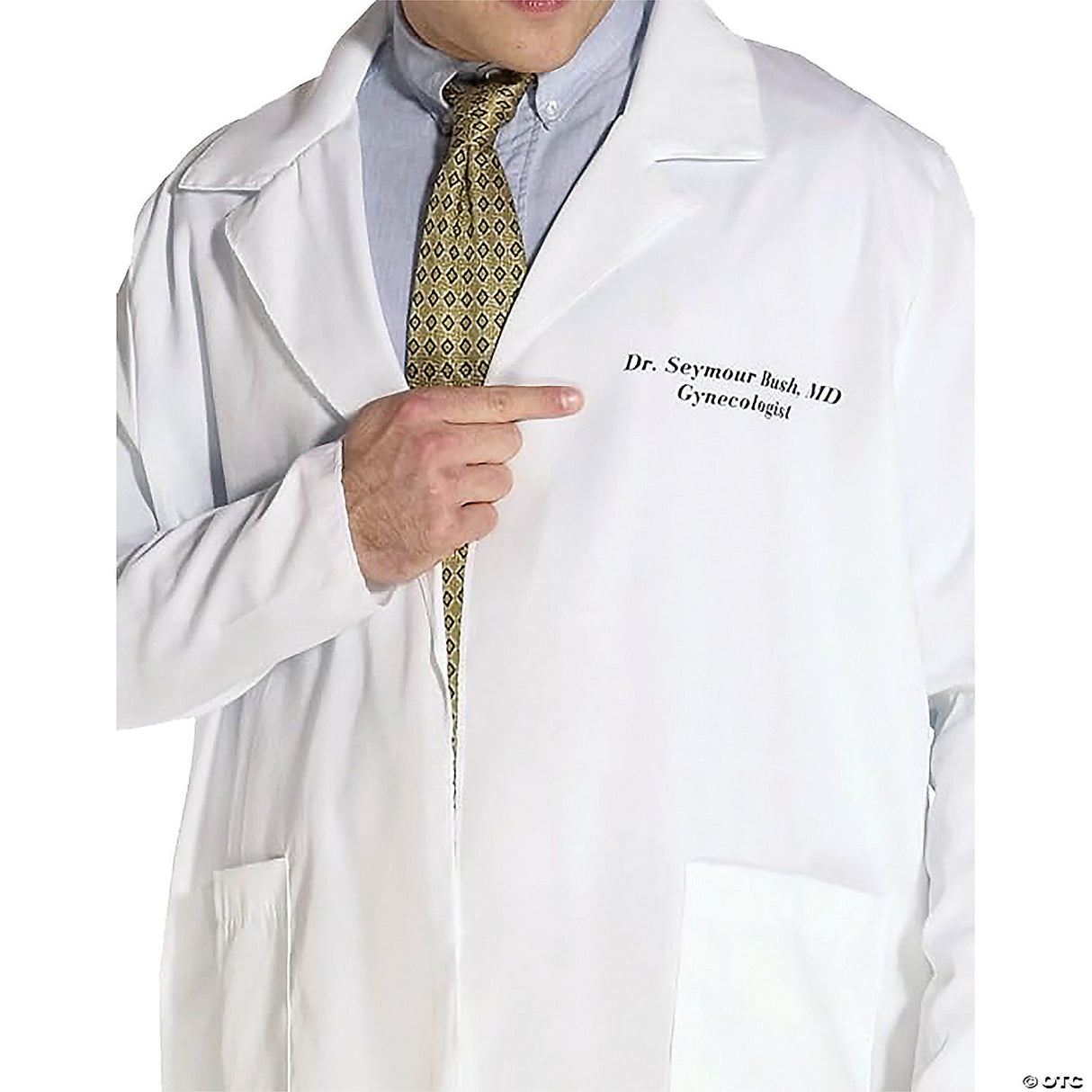 Adult Lab Coat Seymour Bush Costume Funny Doctor Scientist Gag Halloween Outfit