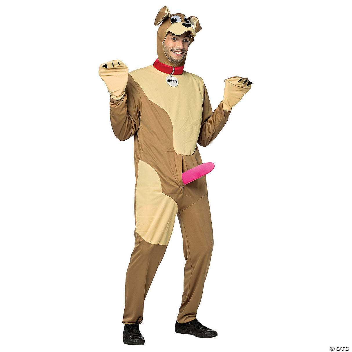 Adult Happy Dog Costume – Funny Animal Pet Halloween Party Dress Up for Adults
