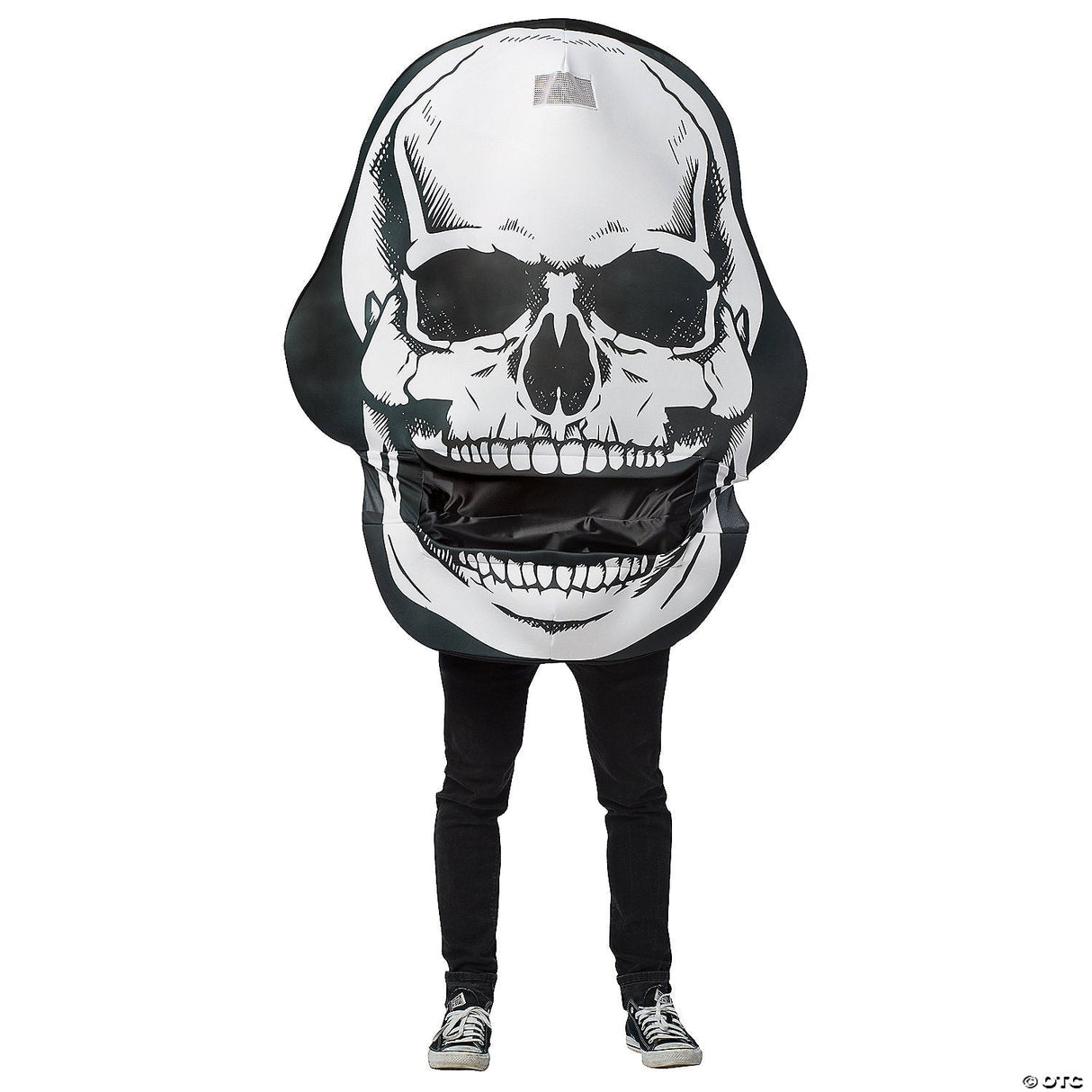 Adult Skull Mouth Head Costume – Scary Skeleton Mask Halloween Party Cosplay Out