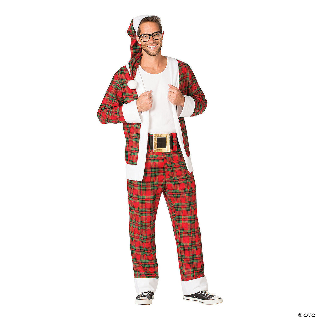 Men’s Hipster Mr. Claus Costume - Medium - Adult Halloween Costume Accessory