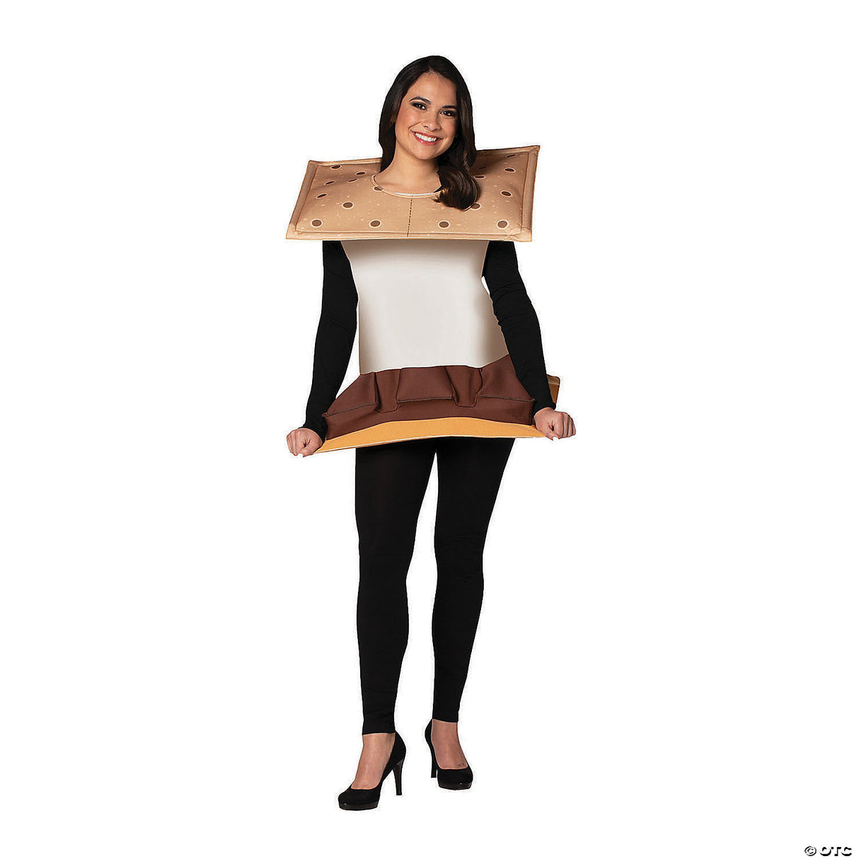 Adults S'mores Costume - Funny Sweet Treat Halloween Cosplay Party Outfit