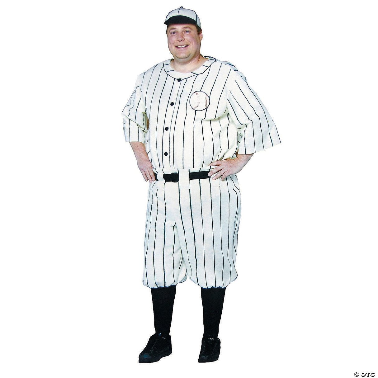 Men's Plus Size Old Tyme Baseball Player Costume - Adult Halloween Costume Acces