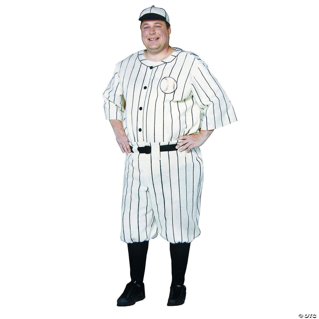 Men's Plus Size Old Tyme Baseball Player Costume - Adult Halloween Costume Acces