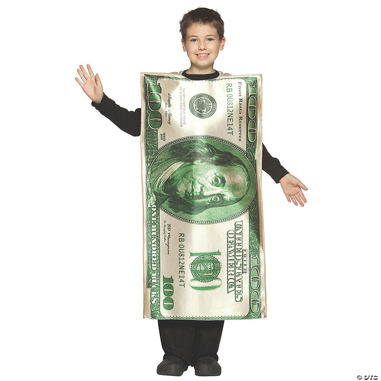 Boy's $100 Dollar Bill Costume - Medium - Halloween Costume Outfit Dress Up