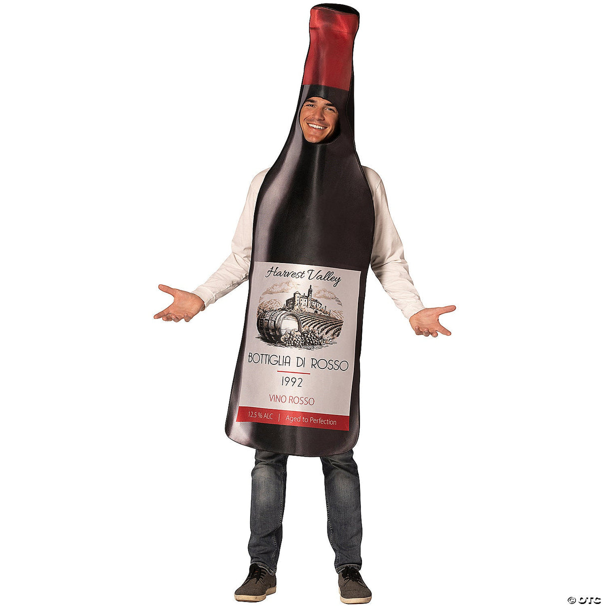 Adults Get Real Bottle Of Red Wine Costume