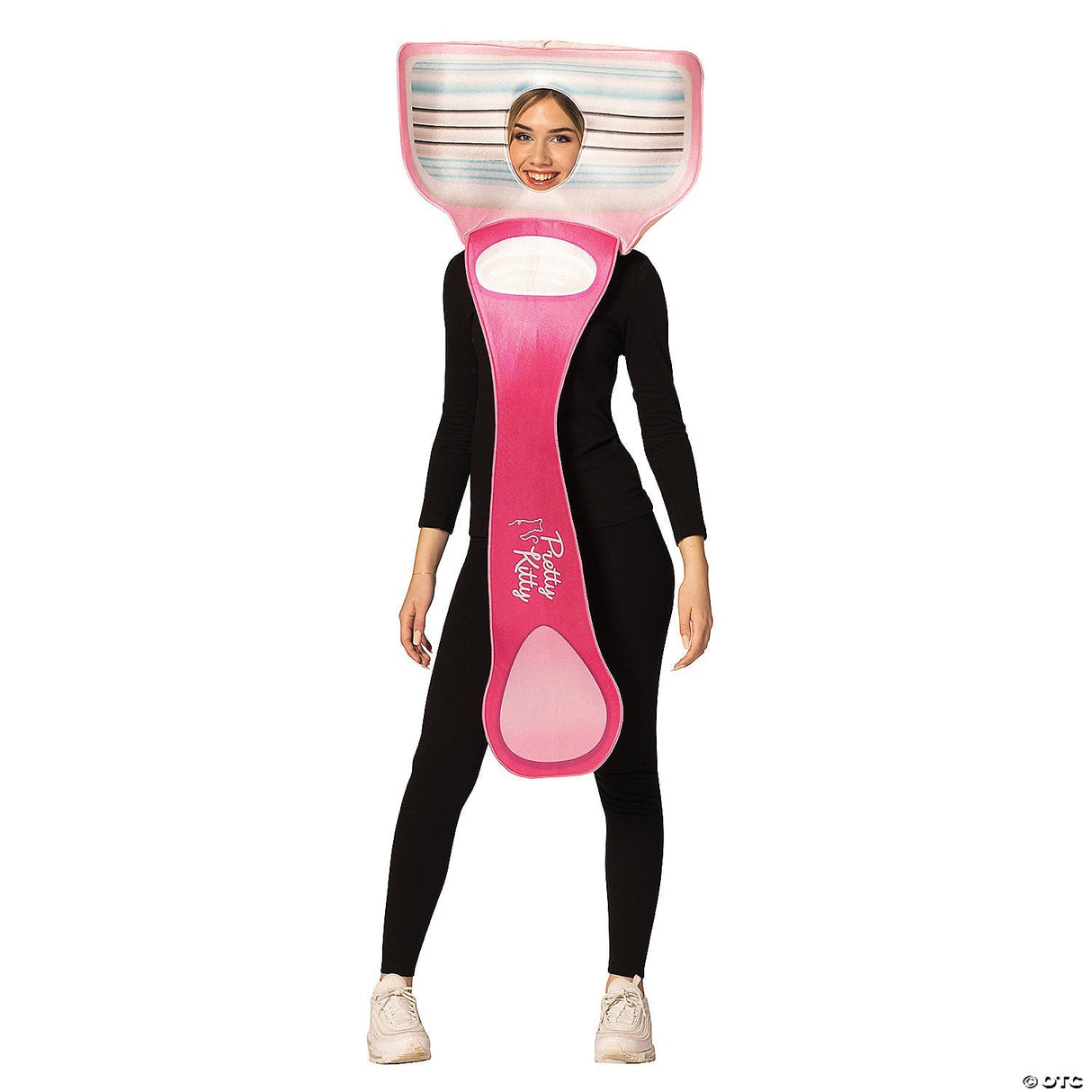 Adults Pink Razor Costume – Funny Grooming Halloween Party Cosplay Outfit