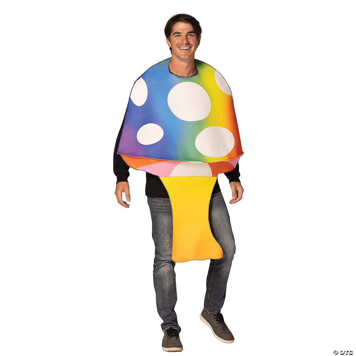 Adults Psychedelic Mushroom Costume – Funny Trippy Halloween Cosplay Outfit