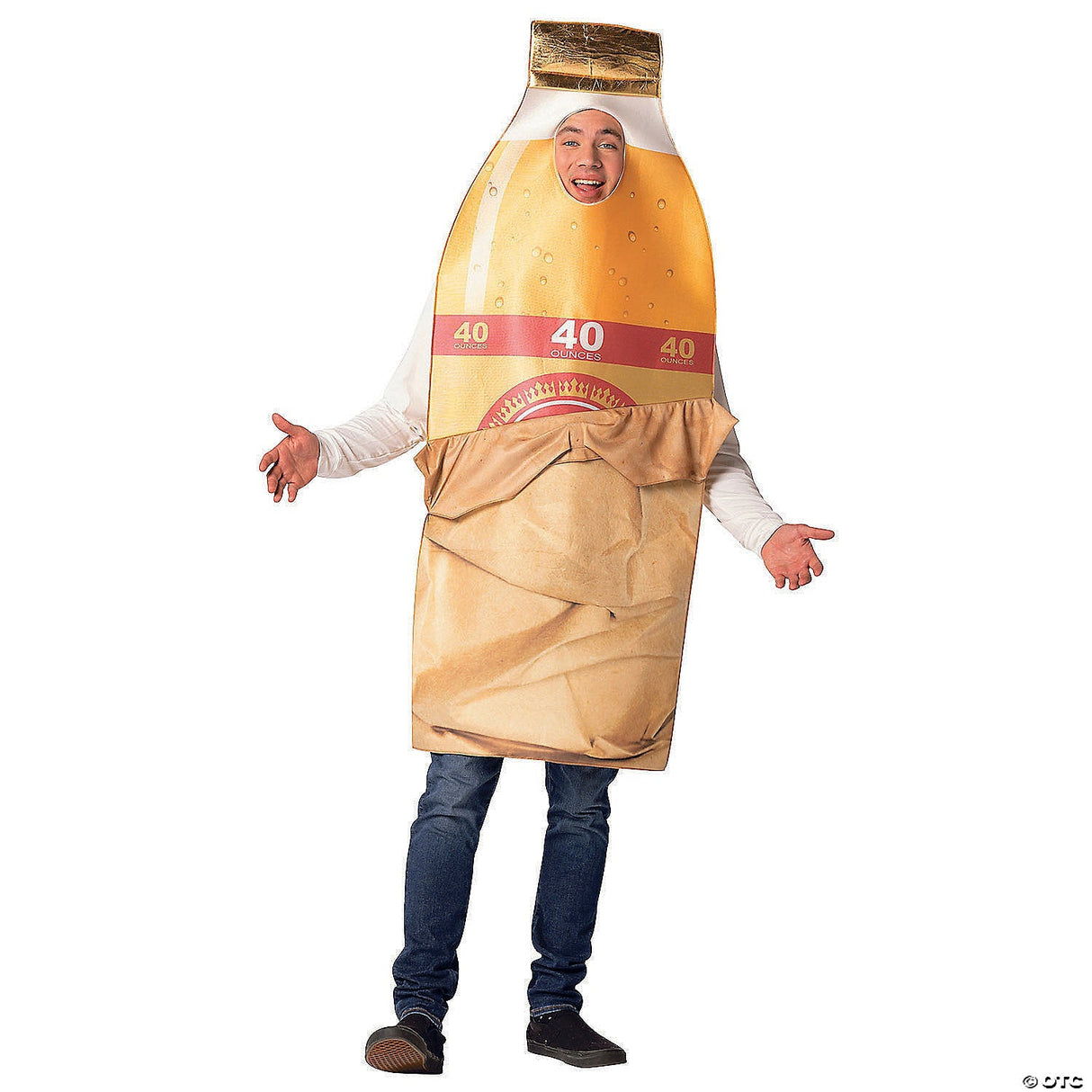 Adults Bottle in Brown Bag Costume – Funny Booze Halloween Party Cosplay Outfit